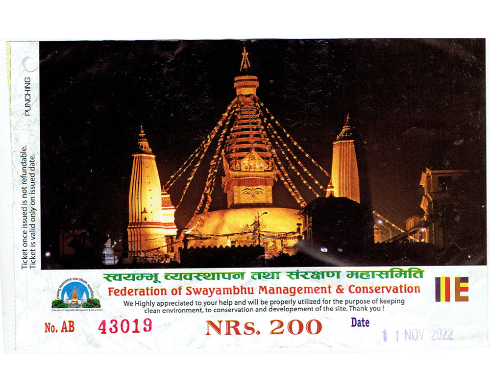 Swyambhunath Stupa permit